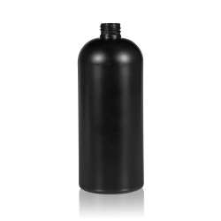 1000 ml Flasche Basic Round HDPE schwarz 28.410