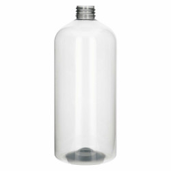1000 ml Flasche Basic Round 100% Recyclet PET transparent 28.410